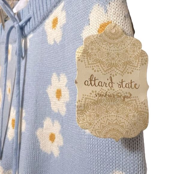 Altar’d State Knit Periwinkle Daisy Sweater Jogger Pants New with Tags Large - Picture 4 of 13